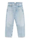 Citizens Of Humanity Relaxed Wide Leg Jeans With Contrast Stitching In Dark Wash
