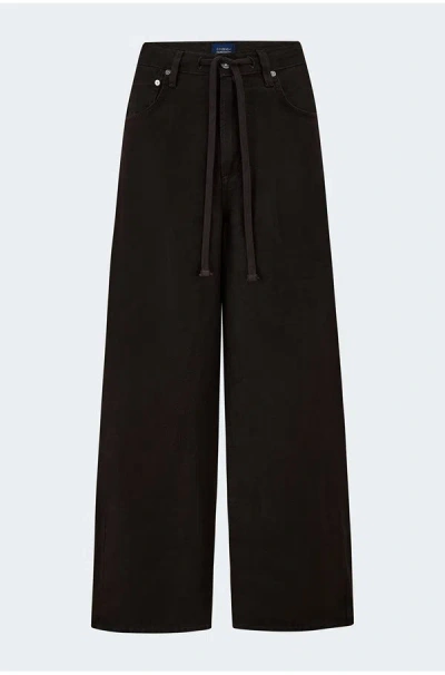 Citizens Of Humanity Jeans Brynn Drawstring Linen Trouser At Chocolate In Black