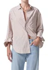Citizen Of Humanity Kayla Button Down Shirt In Mesa Stripe In Multi