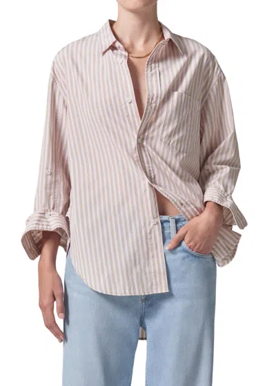 Citizens Of Humanity Kayla Button Down Shirt In Mesa Stripe In Multi