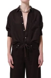 Citizen Of Humanity Kayla Shrunken Shirt In Chocolate