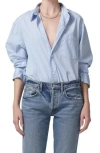 Citizen Of Humanity Shay Stripe Cotton Button-up Shirt In Skyway Stripe
