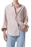 CITIZENS OF HUMANITY KAYLA MESA STRIPE OVERSIZE BUTTON-UP SHIRT