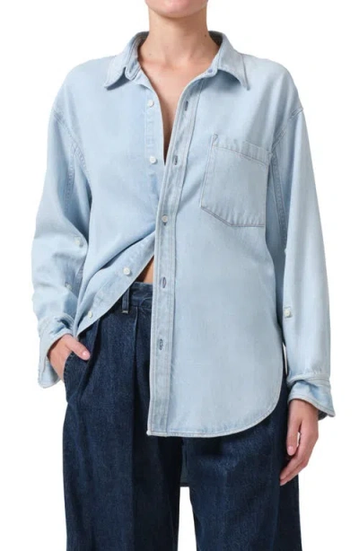 Citizens Of Humanity Kayla Oversize Chambray Button-up Shirt In Lune