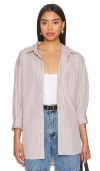 Citizen Of Humanity Kayla Button Down Shirt In Mesa Stripe In Tailor Grey Stripe