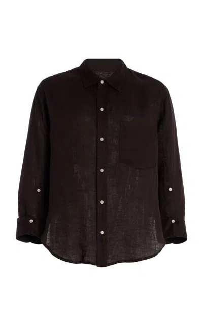 Citizens Of Humanity Kayla Shrunken Linen Shirt In Brown