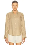Citizen Of Humanity Citizens Of Humanity Kayla Button-up Linen Shirt In Gold