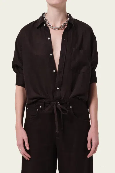 Citizens Of Humanity Kayla Shrunken Shirt In Chocolate