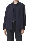Citizen Of Humanity Kayla Shrunken Poplin Button-up Shirt In Blue
