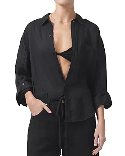 Citizen Of Humanity Citizens Of Humanity Kayla Shrunken Top In Black