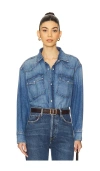 Citizen Of Humanity Citizens Of Humanity Kayla Western Denim Snap-up Shirt In Blue