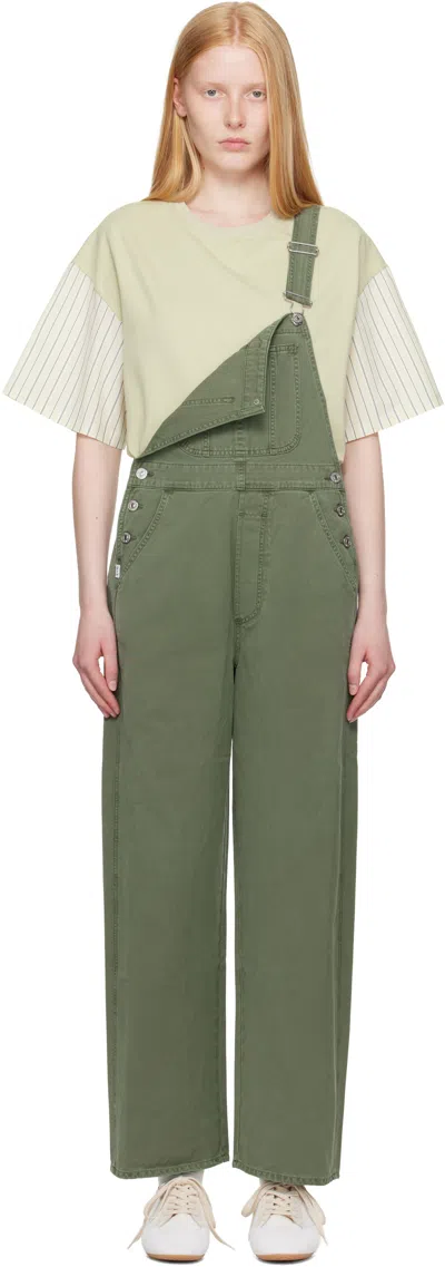 Citizens Of Humanity Khaki Freya Denim Overalls