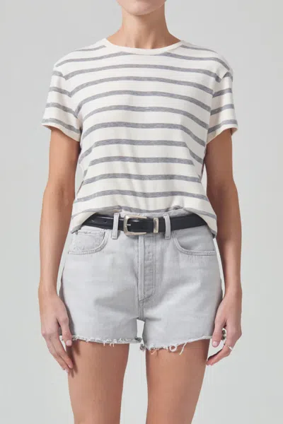 CITIZENS OF HUMANITY KYLE TEE IN CAMPANULA STRIPE