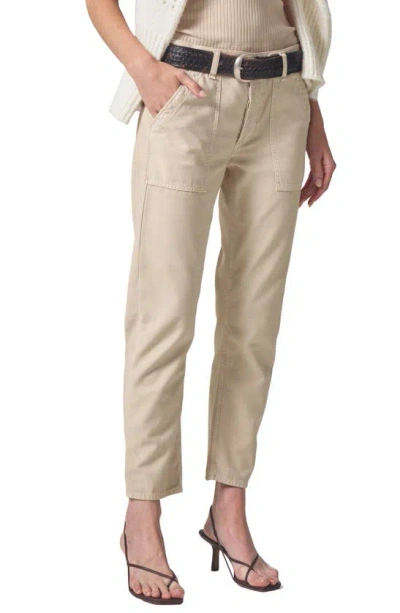Citizens Of Humanity Leah Sateen Cargo Trousers In Taos Sand