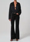 Citizens Of Humanity Lilah Flare With Welt Pocket Velvet In Black In Black