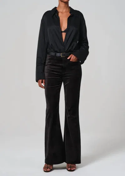 Citizens Of Humanity Lilah Flare With Welt Pocket Velvet In Black