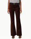 Citizens Of Humanity Lilah Flare With Welt Pocket Velvet In Chocolate Milk In Multi