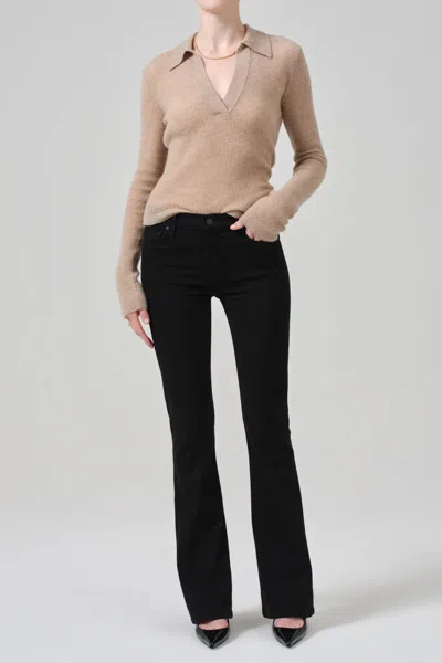 Citizen Of Humanity Lilah High Rise Bootcut 32.5" In Plush Black