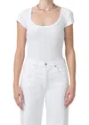 Citizen Of Humanity Parie Twist Neck Rib Top In White