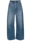 Citizen Of Humanity + Net Sustain Ayla Baggy Tuxedo High-rise Wide-leg Two-tone Organic Jeans In Blue