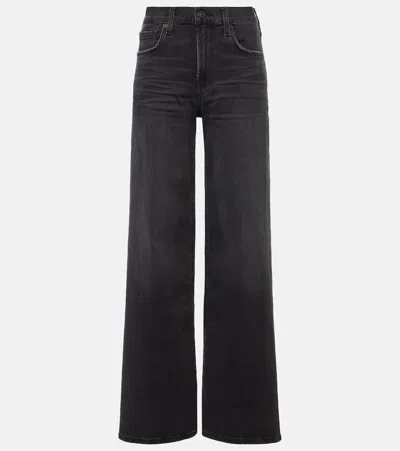 Citizens Of Humanity Loli Mid-rise Wide-leg Jeans In Schwarz