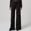 Citizen Of Humanity Loli Velvet Mid Rise Baggy Jean In Black In Blue