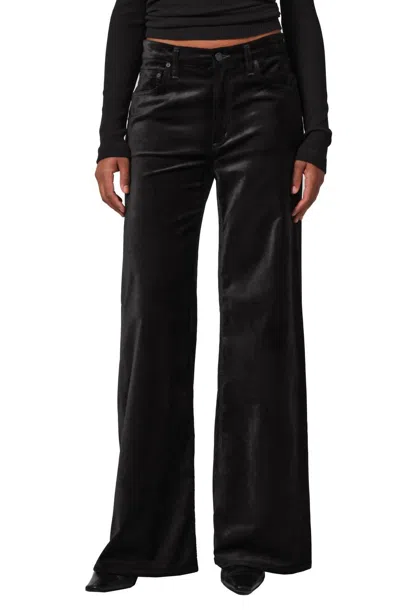 Citizens Of Humanity Lolli Mid Rise Baggy Velvet Jeans In Black