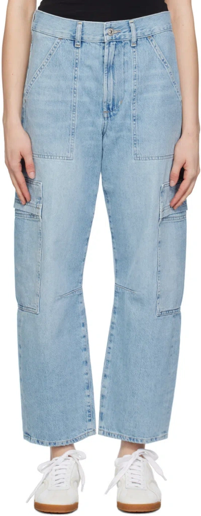 Citizen Of Humanity Marcelle Cargo Pants Cloud Nine In Blue