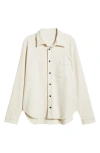 Citizen Of Humanity Luca Bucket Dye Knit Button-up Shirt In Spectral