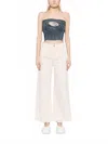 Citizen Of Humanity Lyra Crop Wide Leg Jean In Almondette In White