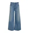Citizen Of Humanity Lyra Frayed Cropped High-rise Wide-leg Jeans In Blue