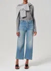 Citizen Of Humanity Citizens Of Humanity Lyra Exposed Button High Waist Crop Wide Leg Jeans In Black
