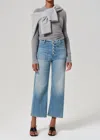 Citizen Of Humanity Citizens Of Humanity Lyra Exposed Button High Waist Crop Wide Leg Jeans In Black