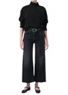 Citizen Of Humanity Citizens Of Humanity Lyra High Rise Cropped Wide Leg Jeans In Medallion In Black