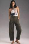 Citizens Of Humanity Marcelle Low Rise Barrel Corduroy Cargo Pants In Green