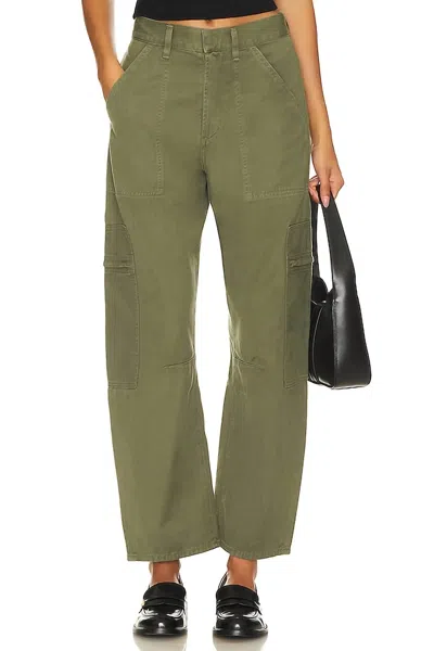 Citizen Of Humanity Marcelle Low-slung Cotton Cargo Pants In Green
