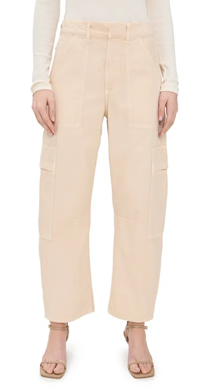 Citizen Of Humanity Citizens Of Humanity Relaxed Fit Beige Cargo Jeans In White
