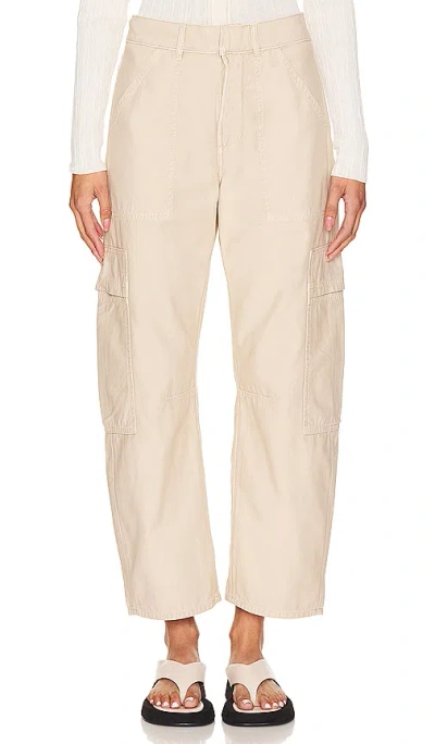 Citizen Of Humanity Citizens Of Humanity Relaxed Fit Beige Cargo Jeans In White