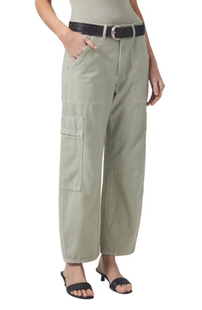 Citizen Of Humanity Citizens Of Humanity Marcelle Cotton Low Slung Cargo Pants In Palmdale Medium Dark Green