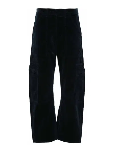 Citizen Of Humanity Citizens Of Humanity Marcelle Low Slung Corduroy Cargo Trousers In Black