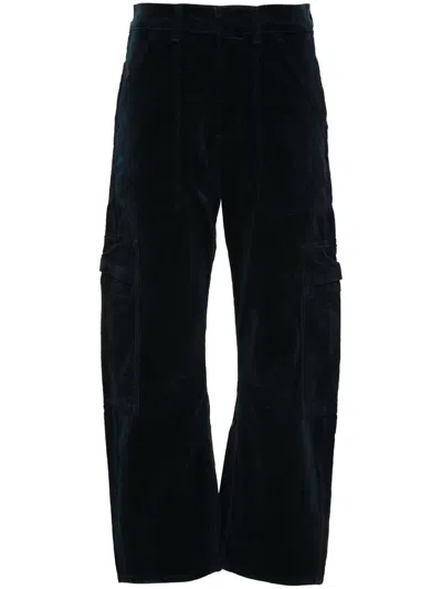 Citizen Of Humanity Citizens Of Humanity Marcelle Low Slung Corduroy Cargo Trousers In Black