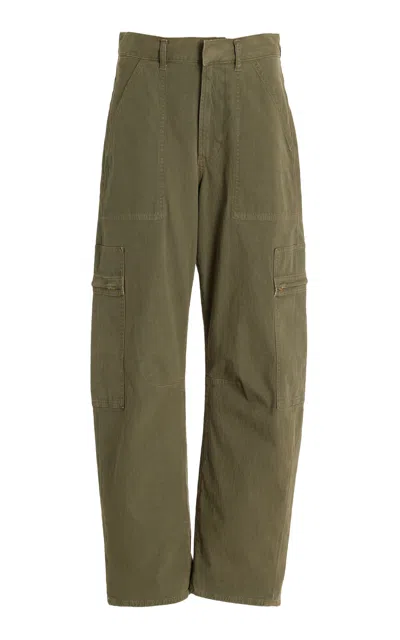 Citizens Of Humanity Marcelle Low-slung Cotton Cargo Pants In Green