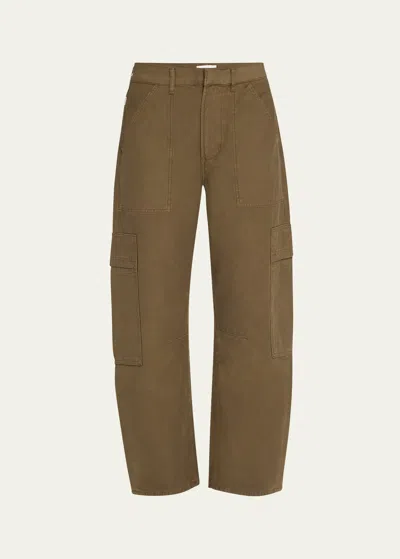 Citizens Of Humanity Marcelle Straight Twill Cargo Pants In Costes Md Dk G