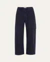 Citizen Of Humanity Citizens Of Humanity Womens Washed Black Marcelle Cargo-pocket Wide-leg Cotton Trousers