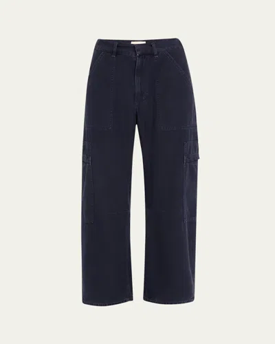 Citizen Of Humanity Citizens Of Humanity Womens Washed Black Marcelle Cargo-pocket Wide-leg Cotton Trousers