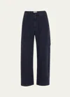 Citizen Of Humanity Citizens Of Humanity Womens Washed Black Marcelle Cargo-pocket Wide-leg Cotton Trousers In Night Flight N