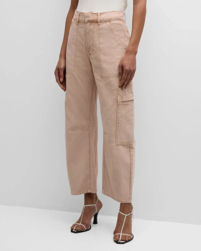 Citizens Of Humanity Marcelle Straight Twill Cargo Pants In Roselle