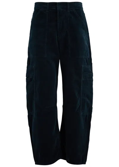 Citizens Of Humanity Marcelle Stretch-corduroy Cargo Trousers In Navy