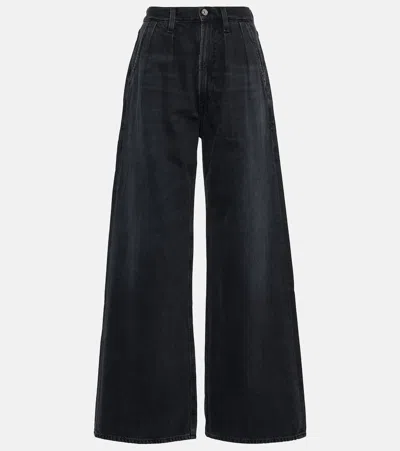 Citizens Of Humanity Maritzy High-rise Wide-leg Jeans In Black