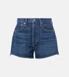 Citizen Of Humanity Marlow High Waist Long Organic Cotton Denim Shorts In Blau